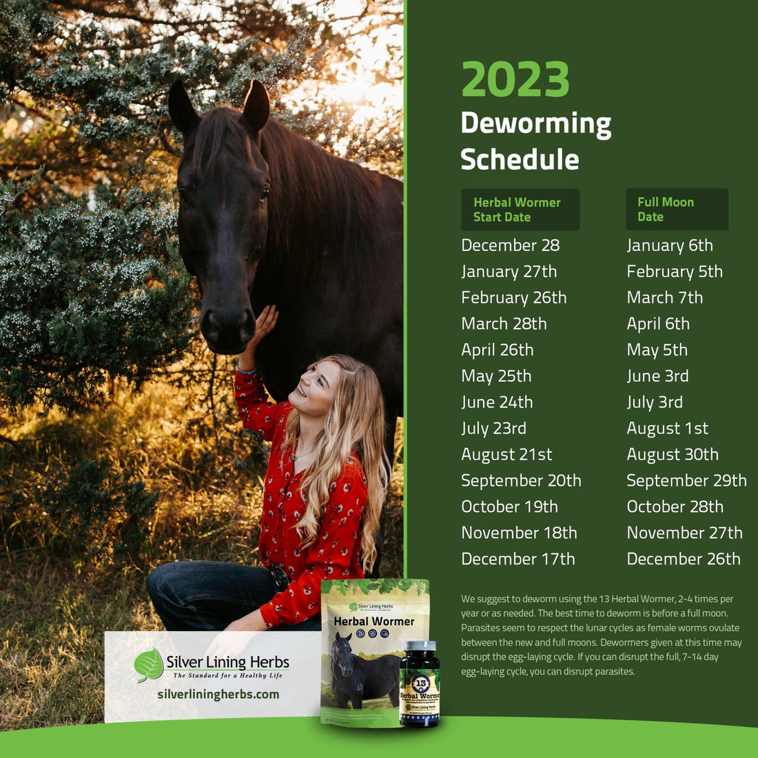 Deworming Schedule for Horses and Dogs (2023) - Silver Lining Herbs