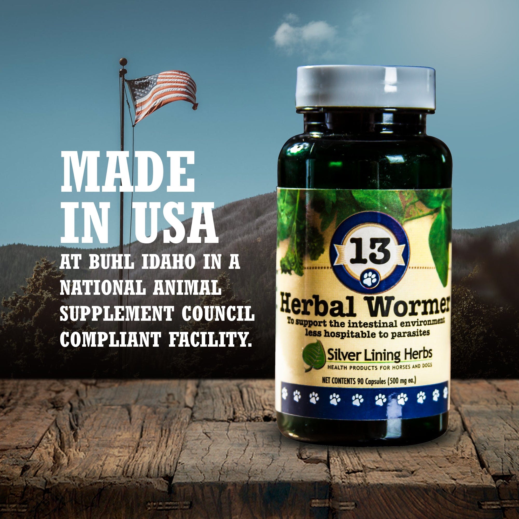 13 Herbal Wormer for Dogs - 90 Capsule - Silver Lining Herbs