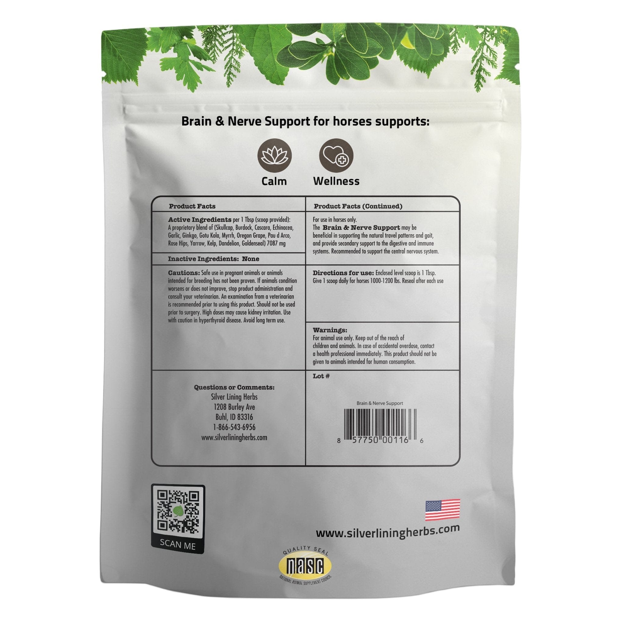 Brain & Nerve Support for Horses - Silver Lining Herbs