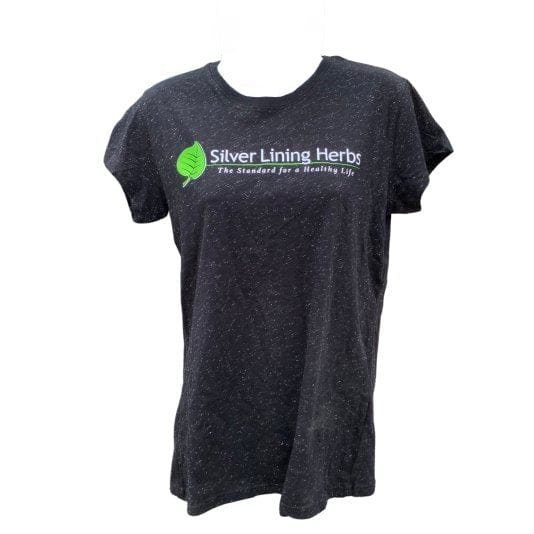 Ladies Glitter Logo T-Shirt - Silver Lining Herbs