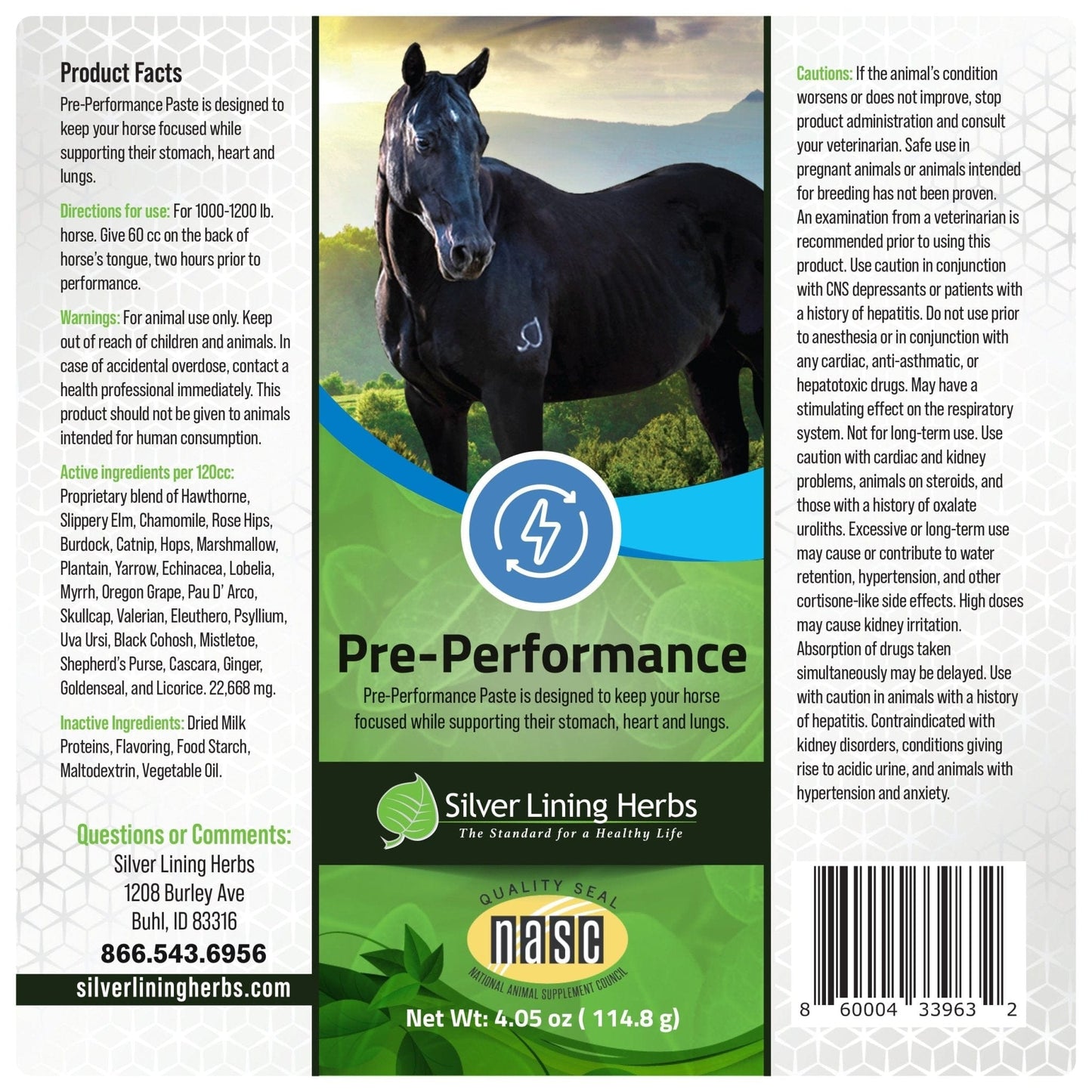 Pre-Performance Paste for Horses - Silver Lining Herbs